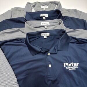 Peter Millar Summer Comfort Performance Golf Shirt Lot Men's Large 4 Piece Logo